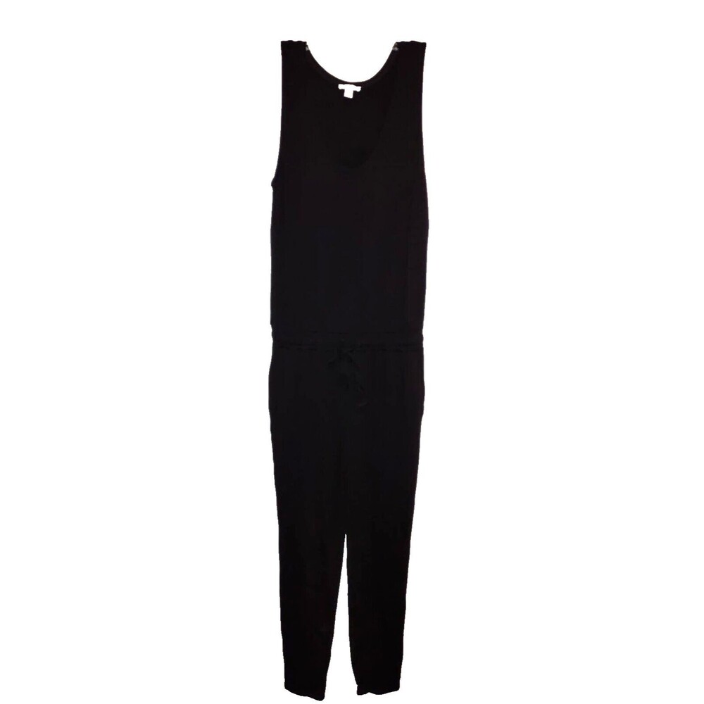 Daily Ritual | Black Sleeveless Stretchy Soft Jumpsuit Drawstring Waist Size S